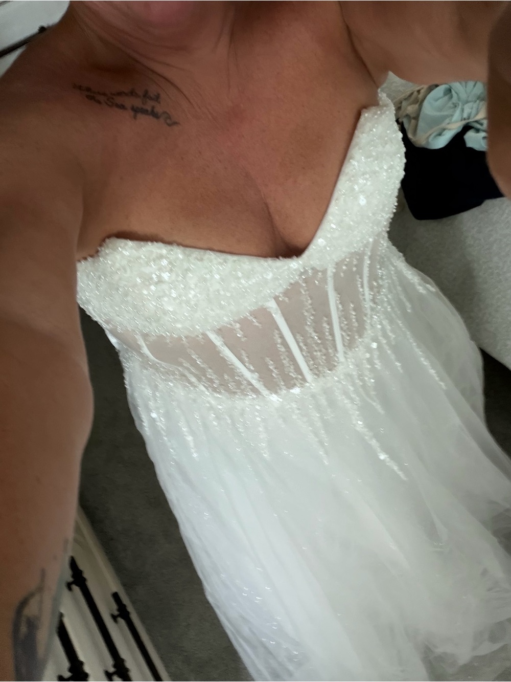 Girls Sparkle Tulle Party Dress with Beaded Bodice - White - Picture 2 of 11